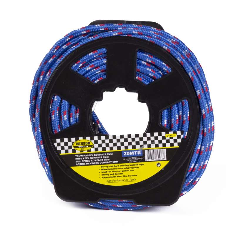 Enrouleur de corde compact 6 mm x 20 m à prix de gros - corde à prix grossiste