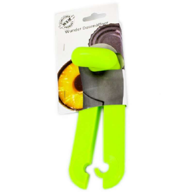 Práctico abrelatas de metal verde - abrelatas a precios de mayorista