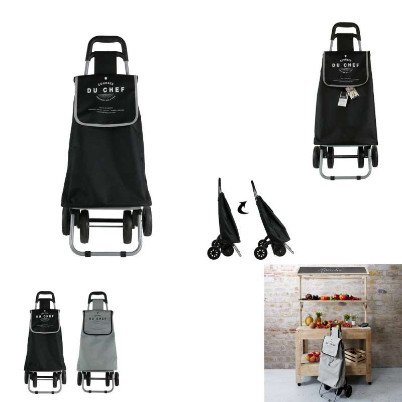 chariot shopping 4 roues polyester, 2-fois assorti - Chariot de course à prix de gros