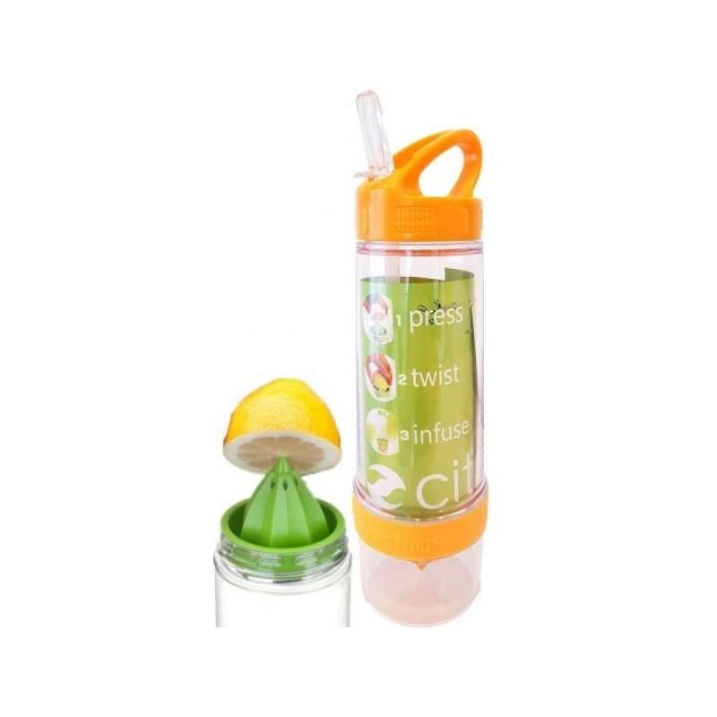 Zitrusflasche mit Saftpresse, grün-orange - Zitruspresse zu Großhandelspreisen