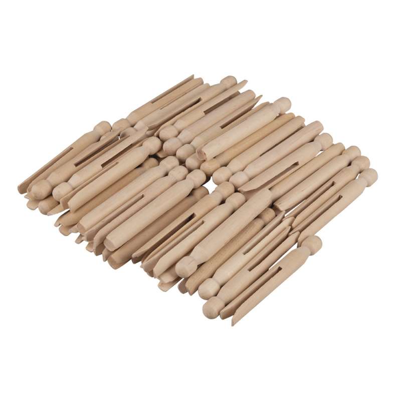 pince à linge ronde à tête ronde, 11 cm, 50 pièces - Pince à linge à prix grossiste