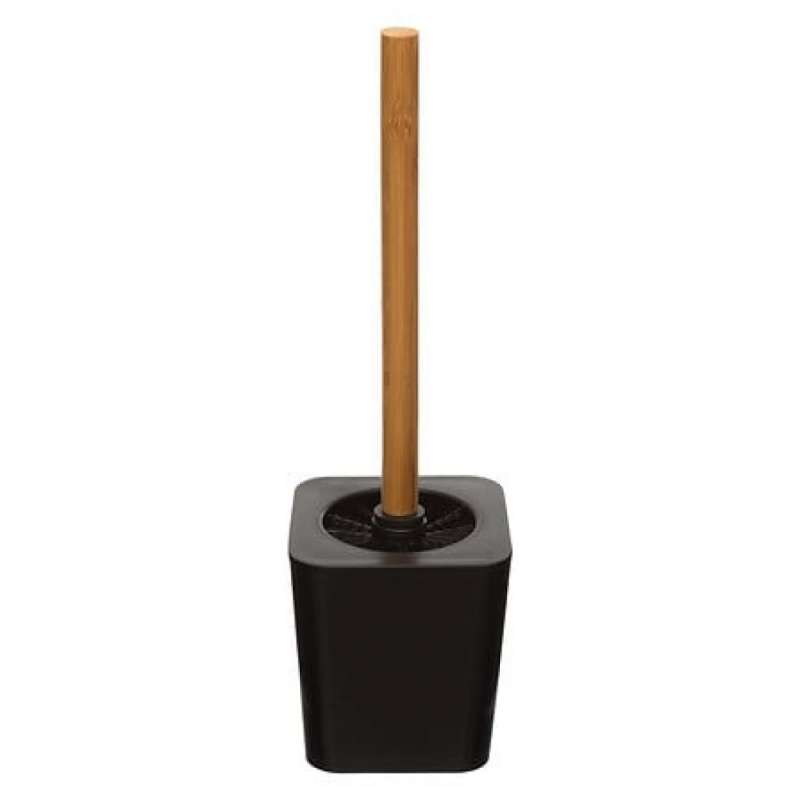 Escova de sanita em bambu e plástico preto a preço grossista - escova de WC a preço grossista