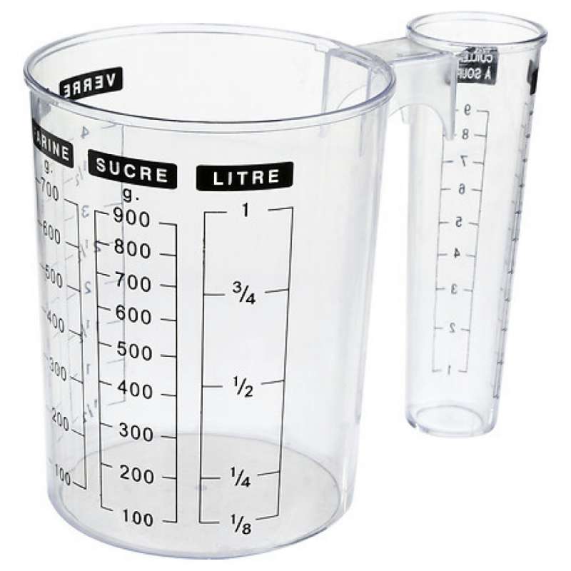 Vaso medidor doble de polipropileno transparente - vaso medidor a precios de mayorista