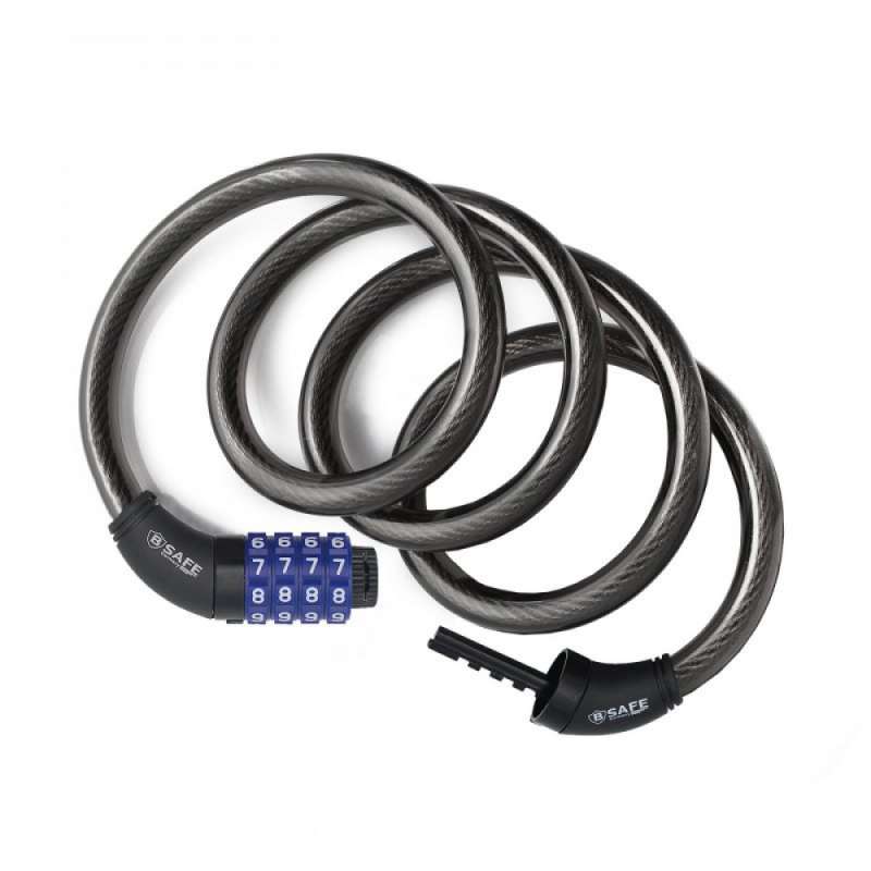 Antirrobo en espiral de acero negro 1200 mm a precios de mayorista - Candado de bicicleta a precios de mayorista