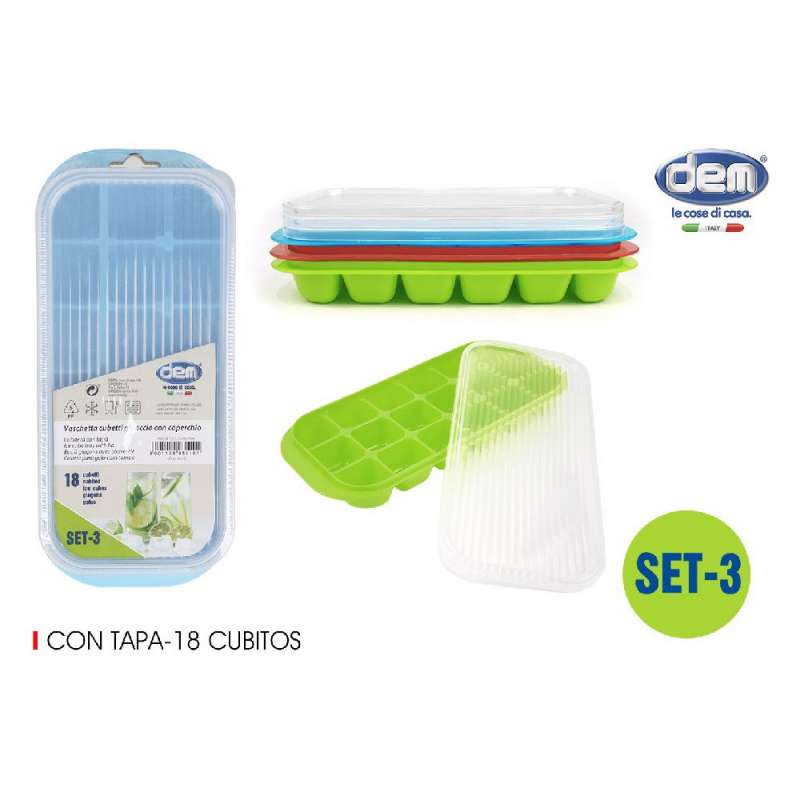 Sæt med gennemsigtige isspande med låg - isbakke til engrospris