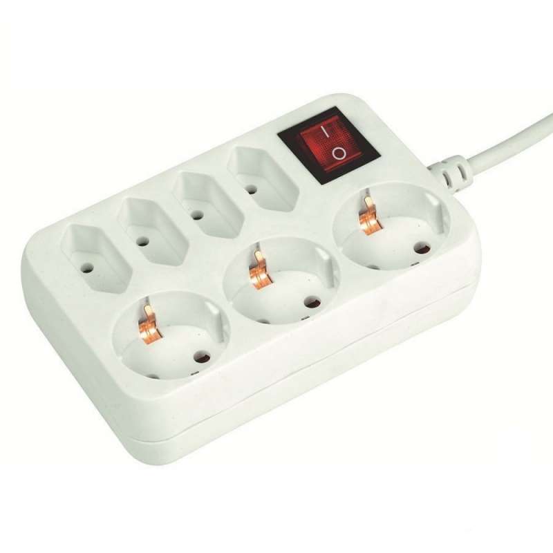 Extension réseau, 4 prises Euro, 3 prises de terre - multiprise à prix de gros