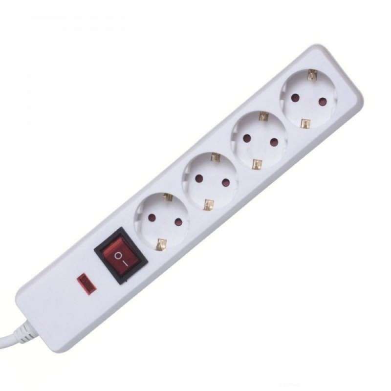 Regleta blanca con protección para niños - alargador eléctrico a precios de mayorista