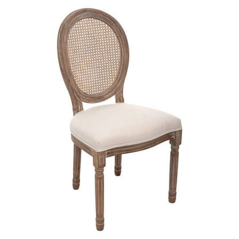 chaise cannage cleon lin, beige lin - chaise de salle à manger à prix de gros