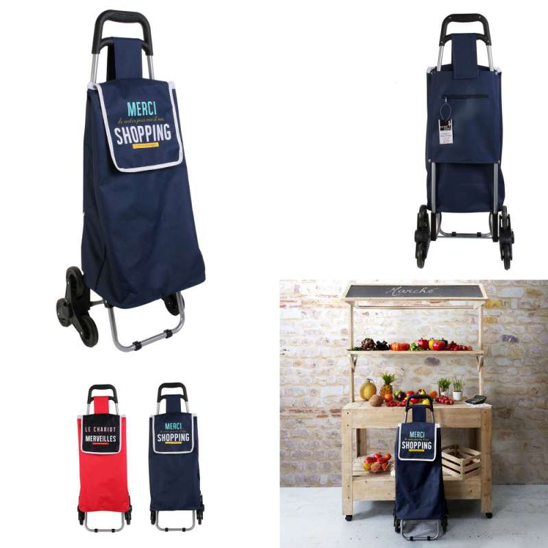 Trolley de poliéster de 6 ruedas con bolsillo con cremallera a precios de mayorista - Carro de compra a precios de mayorista