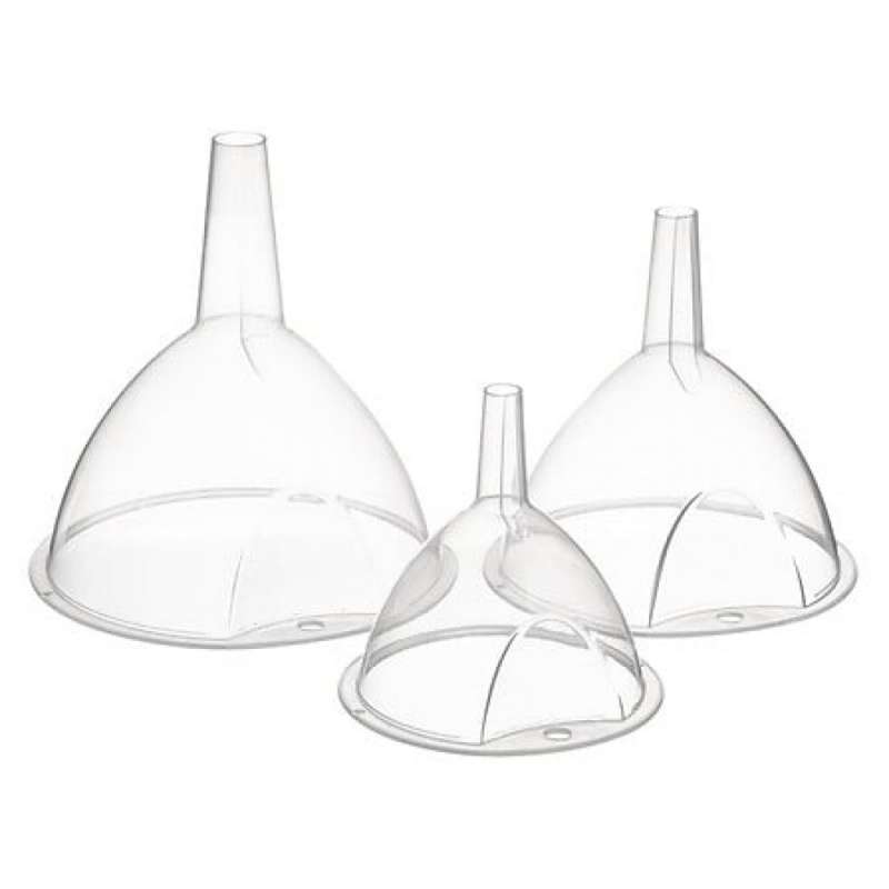 Funis de plástico transparente x3 para alimentos - funil a preço grossista