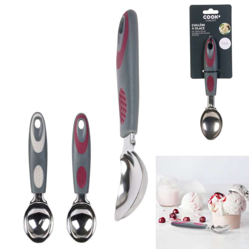 Sølvfarvet is-ske i rustfrit stål til engrospris - iskefuld til engrospris