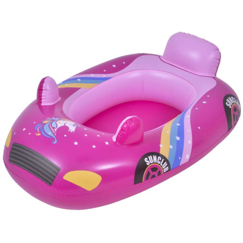 Barco infantil de vinilo rosa y naranja - Colchón y bote inflable a precios de mayorista