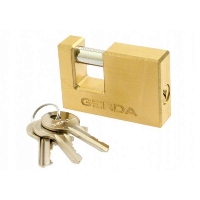 Verguld messing hangslot met versterkte beugel - Hangslot tegen groothandelsprijzen
