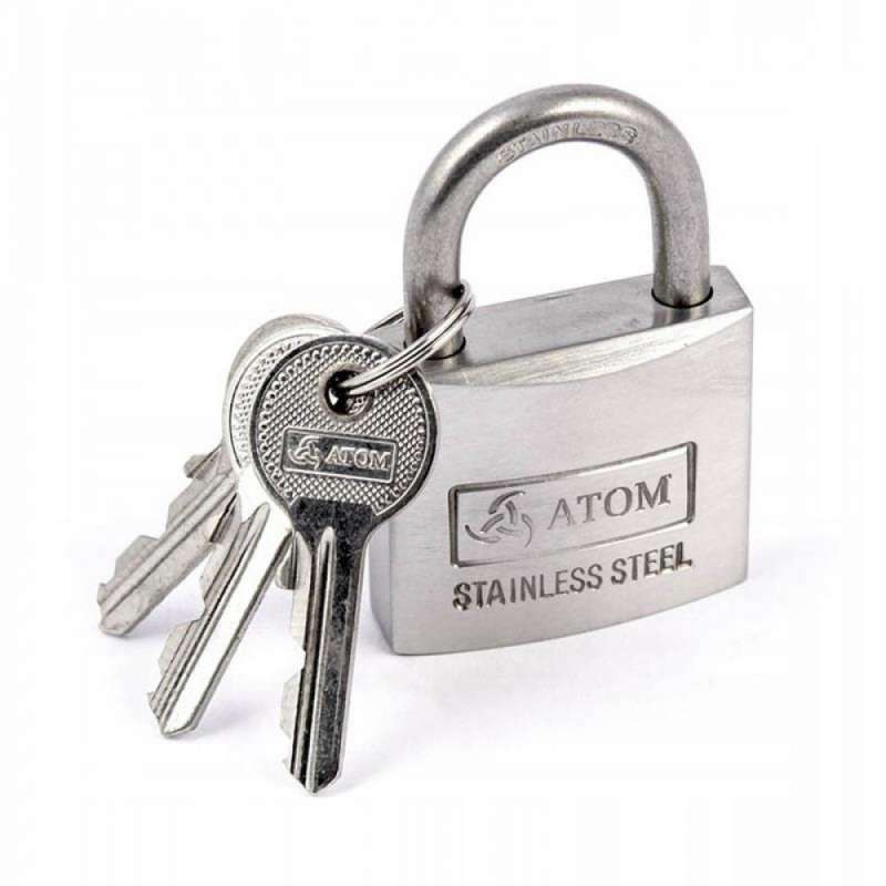 Cadeado de aço inoxidável prateado reforçado - Cadeados a preço grossista