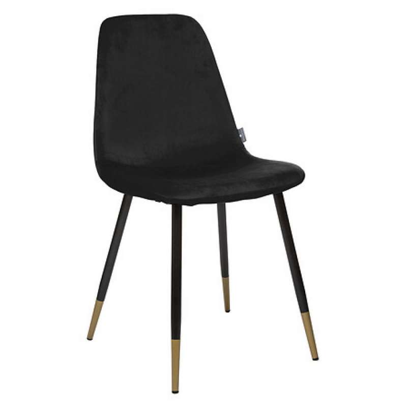 Silla de terciopelo negro con estructura de acero a precios de mayorista - silla de comedor a precios de mayorista