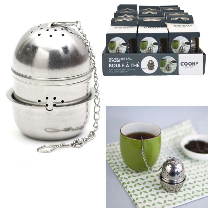 Palla da tè in acciaio inox con elegante supporto - Boule à thé a prezzi all'ingrosso