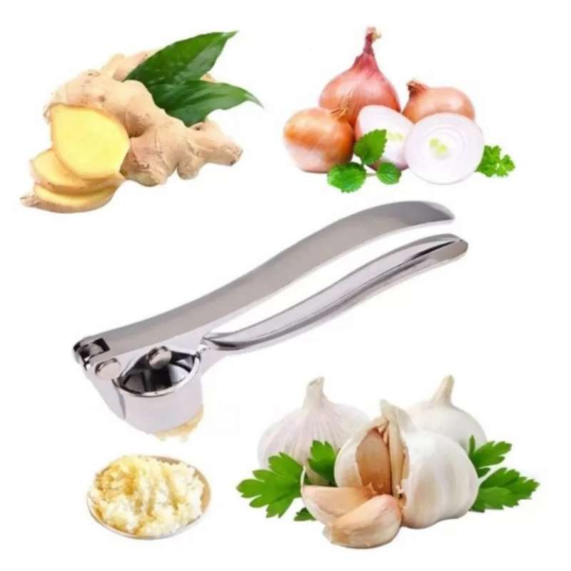 Verzilverde roestvrijstalen knoflookpers - knoflookpers tegen groothandelsprijzen