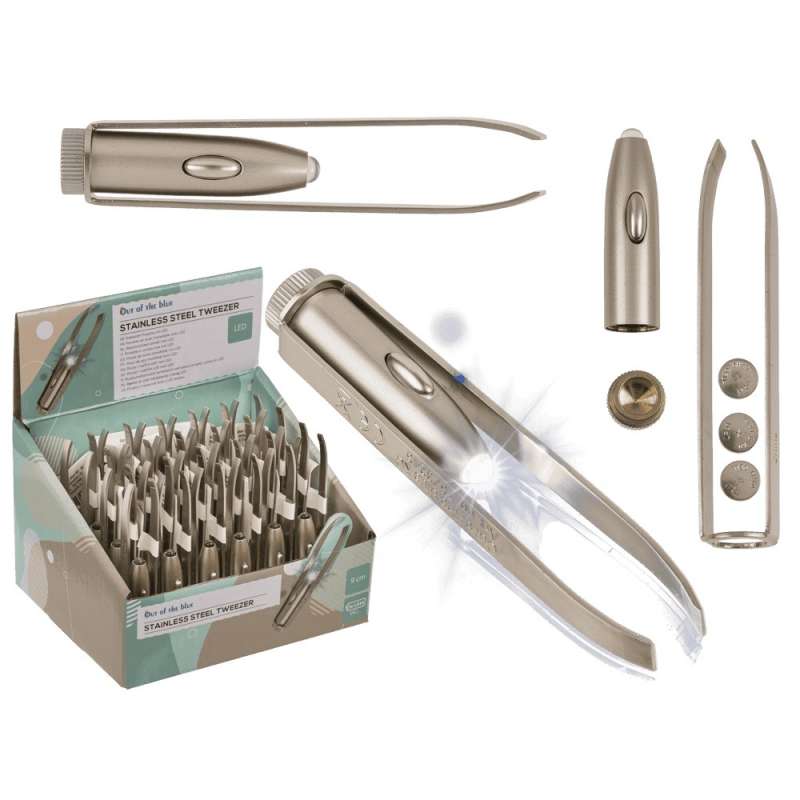 LED Pincet i rustfrit stål 24 stk. - Pincet til engrospris