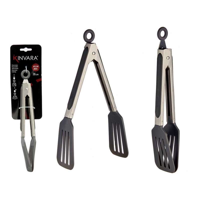 Pinze da cucina grigie in acciaio inox - pinza di servizio a prezzi all'ingrosso