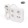 Ciabatta elettrica a 3 vie con USB 2,4A - prolunga elettrica a prezzi all'ingrosso