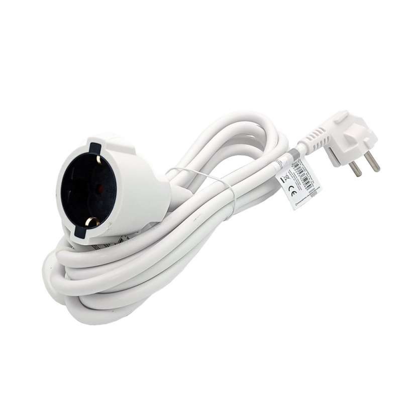 Hvid PVC-forlængerledning 3 m til engrospris - forlængerledning til engrospris