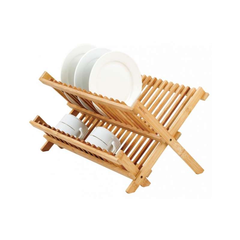 Escurreplatos plegable de bambú natural - escurreplatos a precios de mayorista