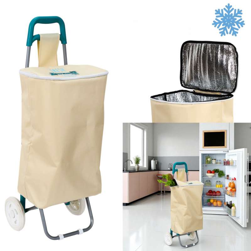 Carrinho de compras em tecido com compartimento para produtos frescos - Carrinho de compras a preço grossista