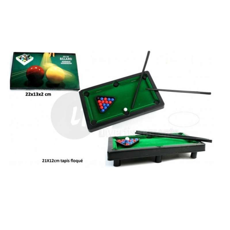 mini billard floqué 21x12cm - billard à prix grossiste