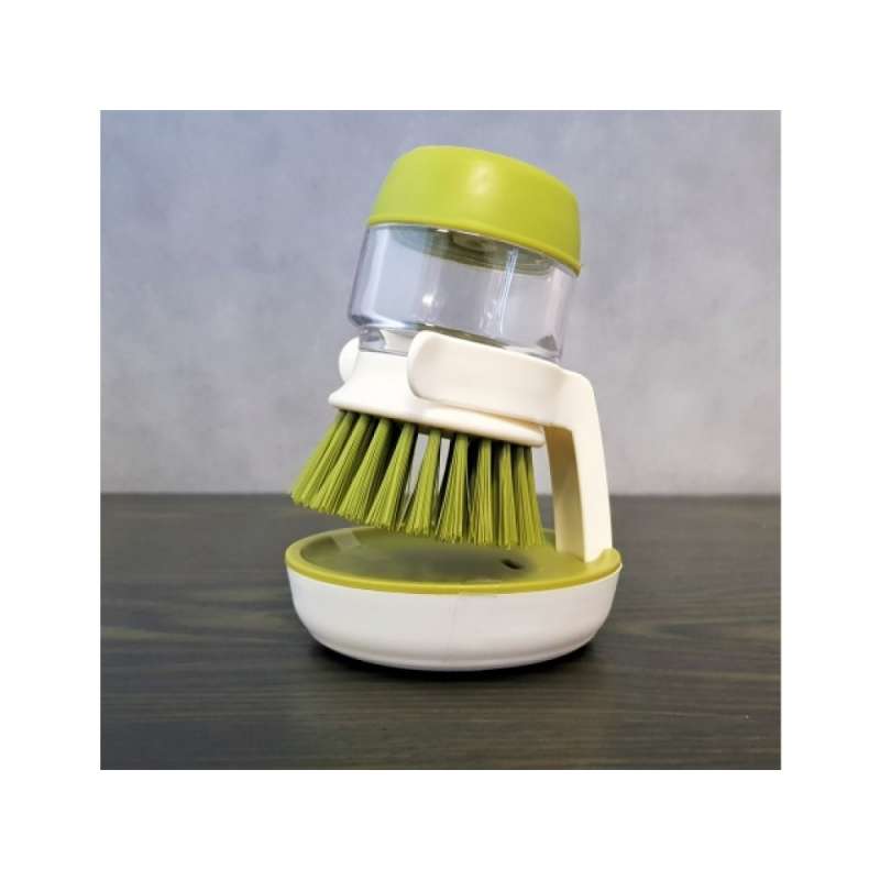 Escova de limpeza cinzenta com suporte e recipiente - escova de louça a preço grossista