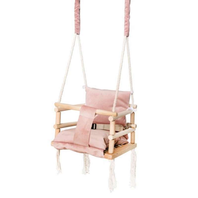 Roze houten babyschommel - schommel tegen groothandelsprijzen