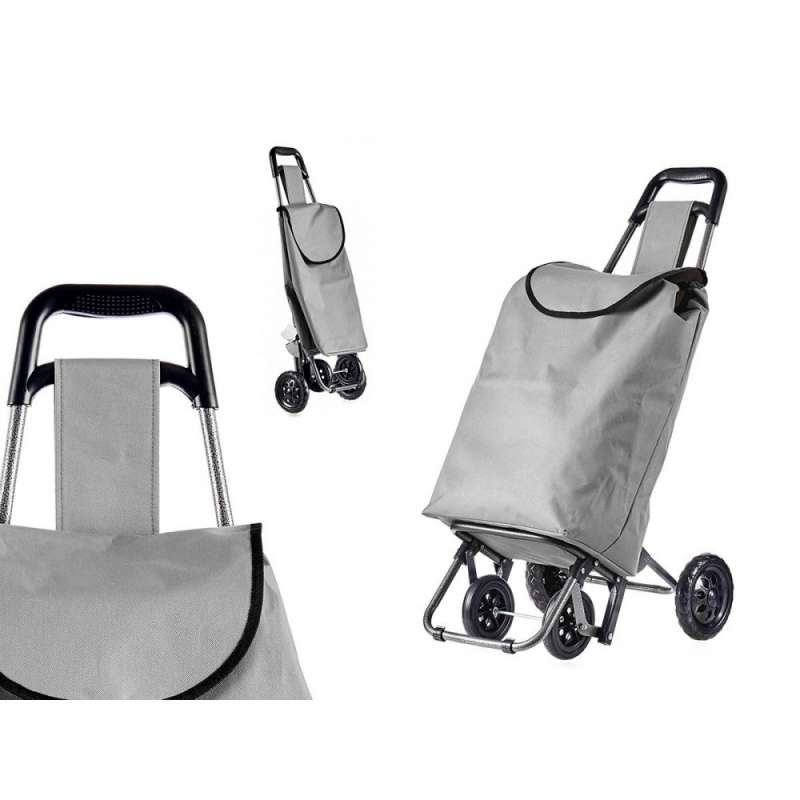 Carrello spesa in tessuto grigio-nero - Carrello della spesa a prezzi all'ingrosso