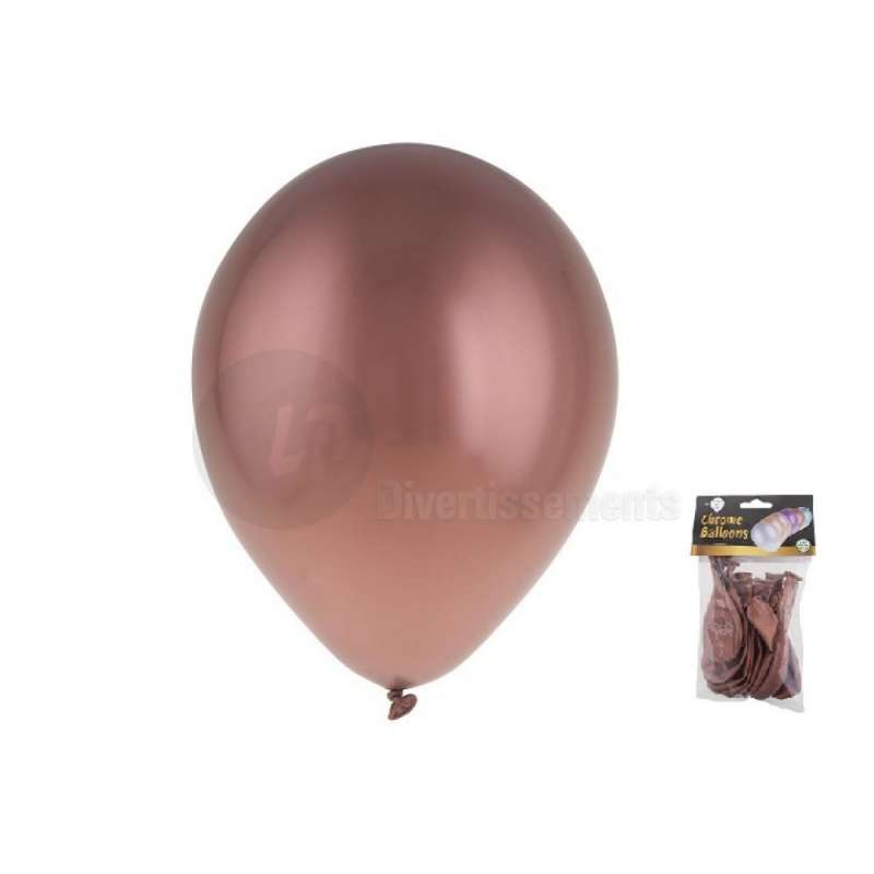 lot de 12 ballons latex chromé CUIVRE 29x40cm à prix grossiste - ballon de baudruche à prix de gros
