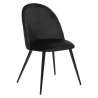 Elegante silla de terciopelo negro - silla de comedor a precios de mayorista