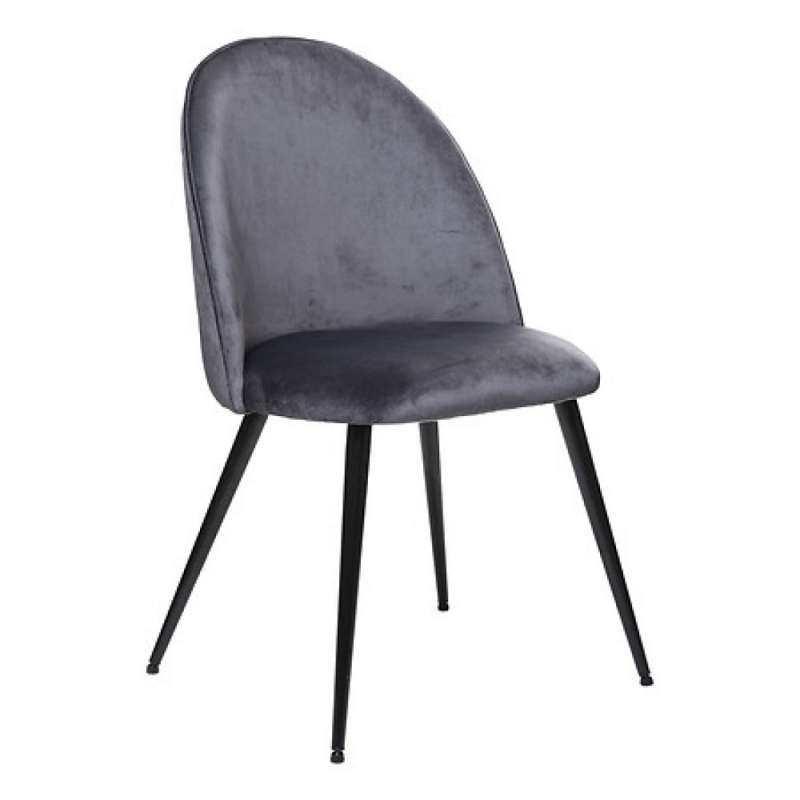 chaise en velours slano gr / nr, gris - chaise de salle à manger à prix grossiste