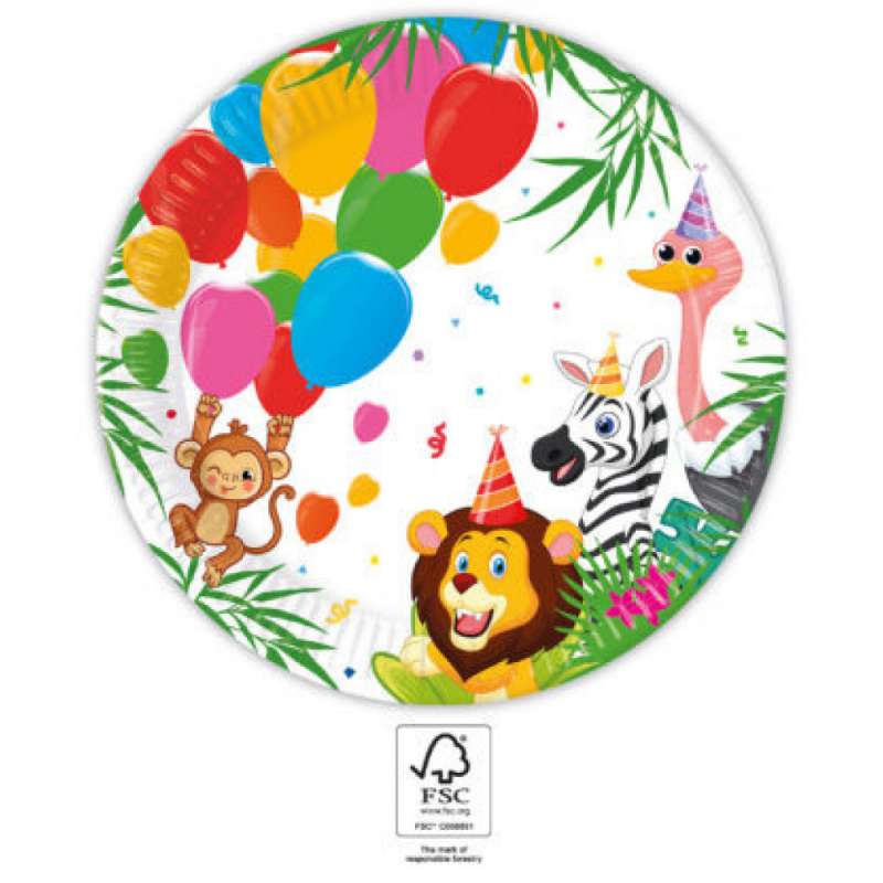 Ballons de la jungle, Assiette en carton de la jun à prix de gros - assiette en carton à prix grossiste