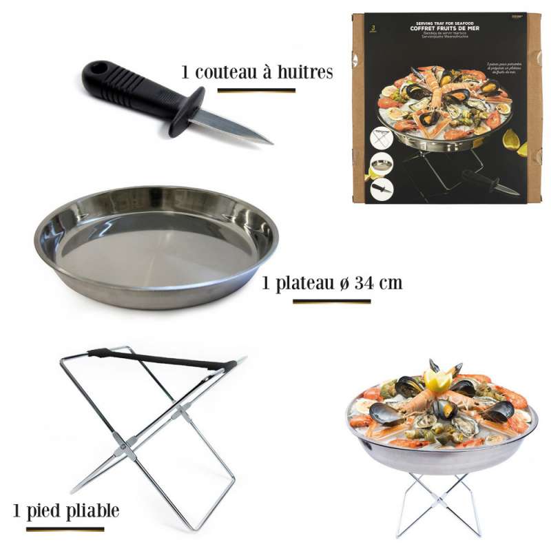 Oysterskål med foldestØtte og kniv - Osteåbner til engrospris