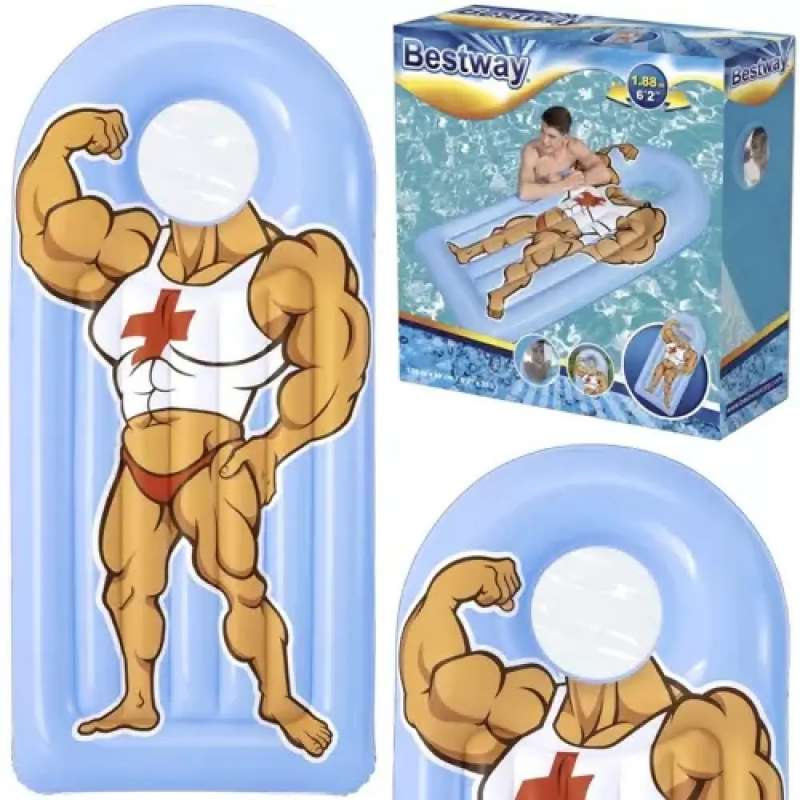 Colchón hinchable azul con ventana transparente a precios de mayorista - Colchón y bote inflable a precios de mayorista