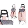 Carrito de la compra de plástico rosa-gris - Carro de compra a precios de mayorista