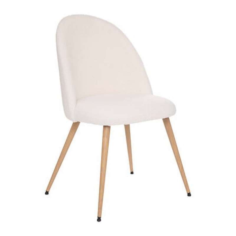 chaise bouclette slano blanche / ch, blanc - chaise de salle à manger à prix grossiste