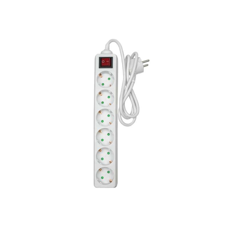 Rallonge 6 prises terre interrupteur 1 m - rallonge électrique à prix de gros