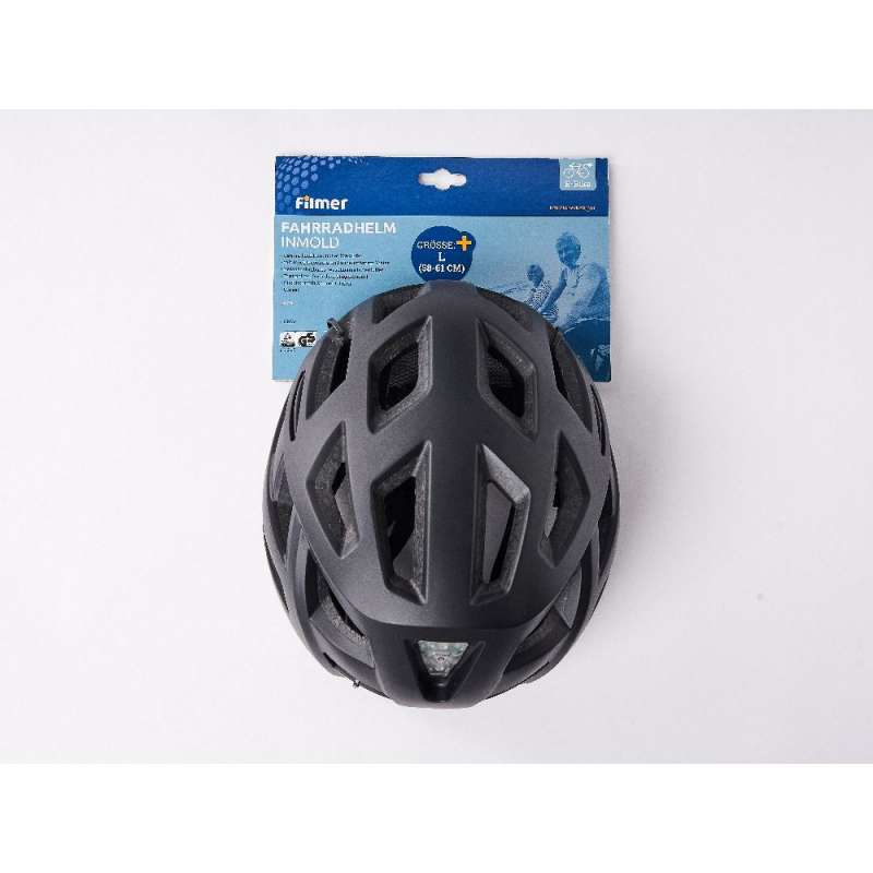 Casco de bicicleta ligero negro mate con luz trasera - casco de bicicleta a precios de mayorista