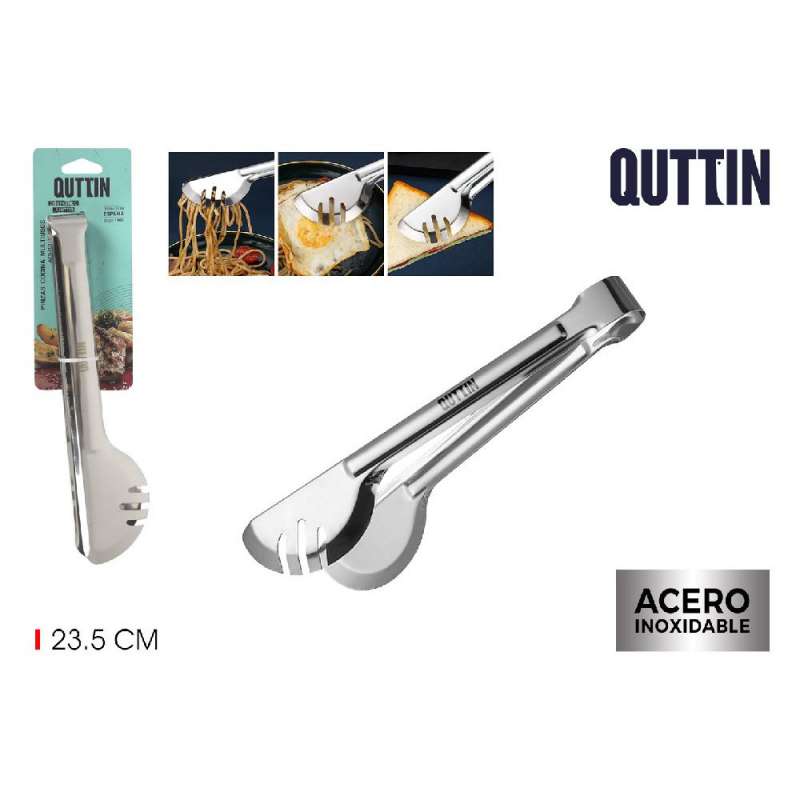 pince de cuisine polyvalente en acier 23,5cm qutti - pince de service à prix grossiste