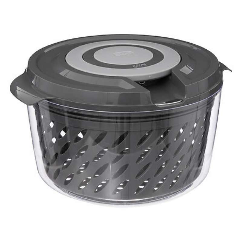 Grå salatspinner i slidstærk plast til engrospris - salatslynge til engrospris