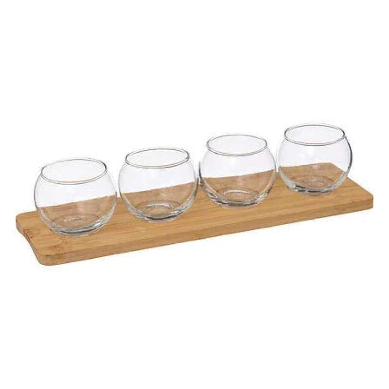 set aperitif bambou 5p, beige à prix grossiste - Verrine à prix de gros