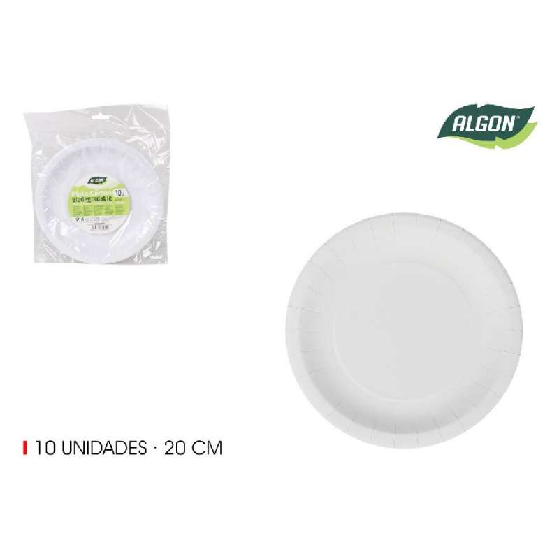 Pakke med 10 beige paptallerkener - papirplade til engrospris