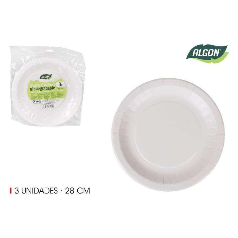 Set di 3 piatti di carta di cotone rotondi - piatto di cartone a prezzi all'ingrosso