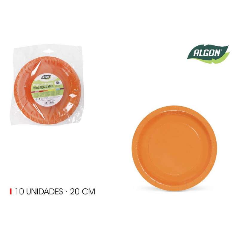 lot de 10 assiette carton orange 20cm coton à prix grossiste - assiette en carton à prix de gros