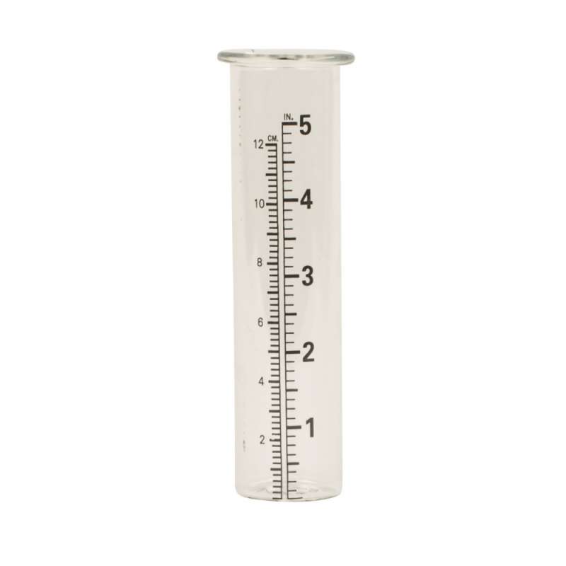 Pluviomètre en verre 4,5x4,5cm, h15cm - Pluviomètre à prix grossiste