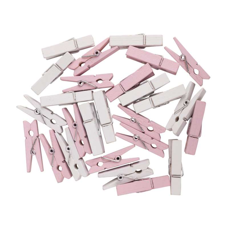 Pinzas de madera rosa, 26 piezas FSC - Pinza de ropa a precios de mayorista