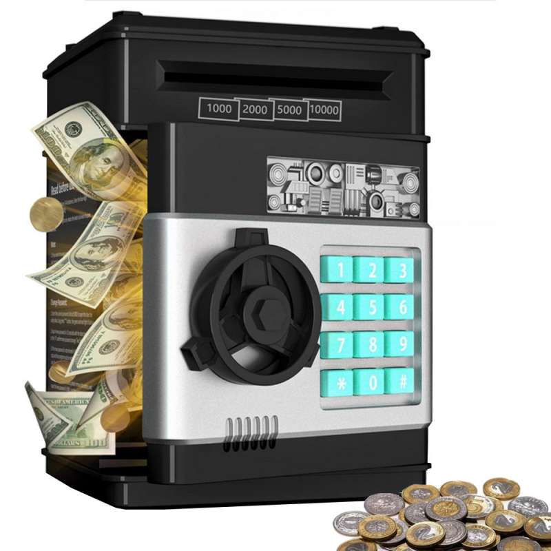 Salvadanaio automatico nero con codice di accesso a prezzi all'ingrosso - Coffre-fort in Italian is "Cassaforte". a prezzi all'ingrosso